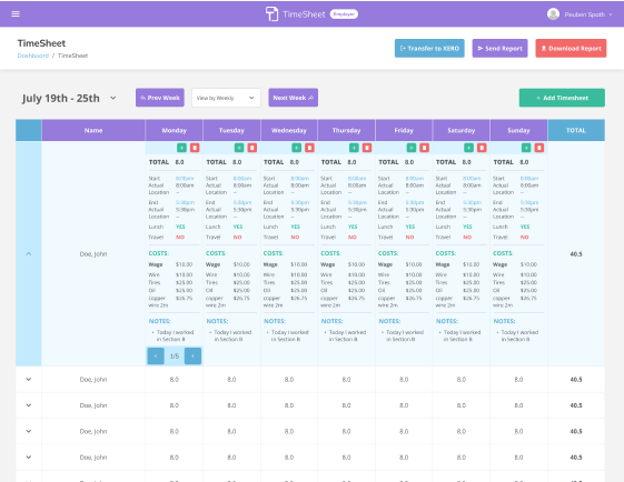 TimeSheet Screenshot