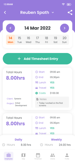 TimeSheet Screenshot